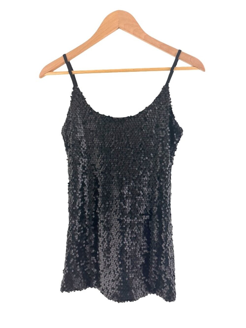 Boston Proper Black Muted Sequins Camisole Tank Top Size XS Shirt Cami Evening‎
